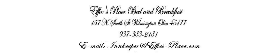 Email: Innkeeper at Effies-Place dot com